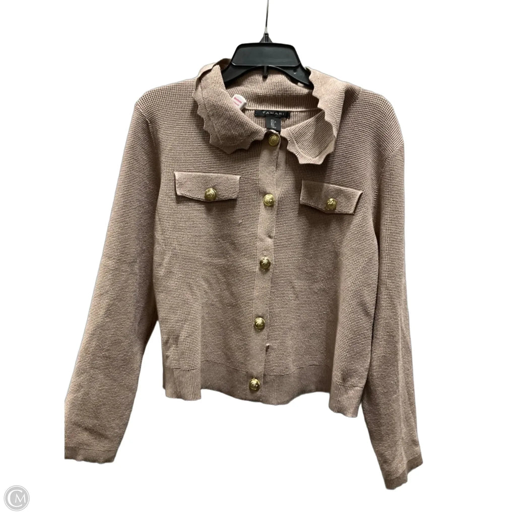 Cardigan By Tahari In Brown, Size: L