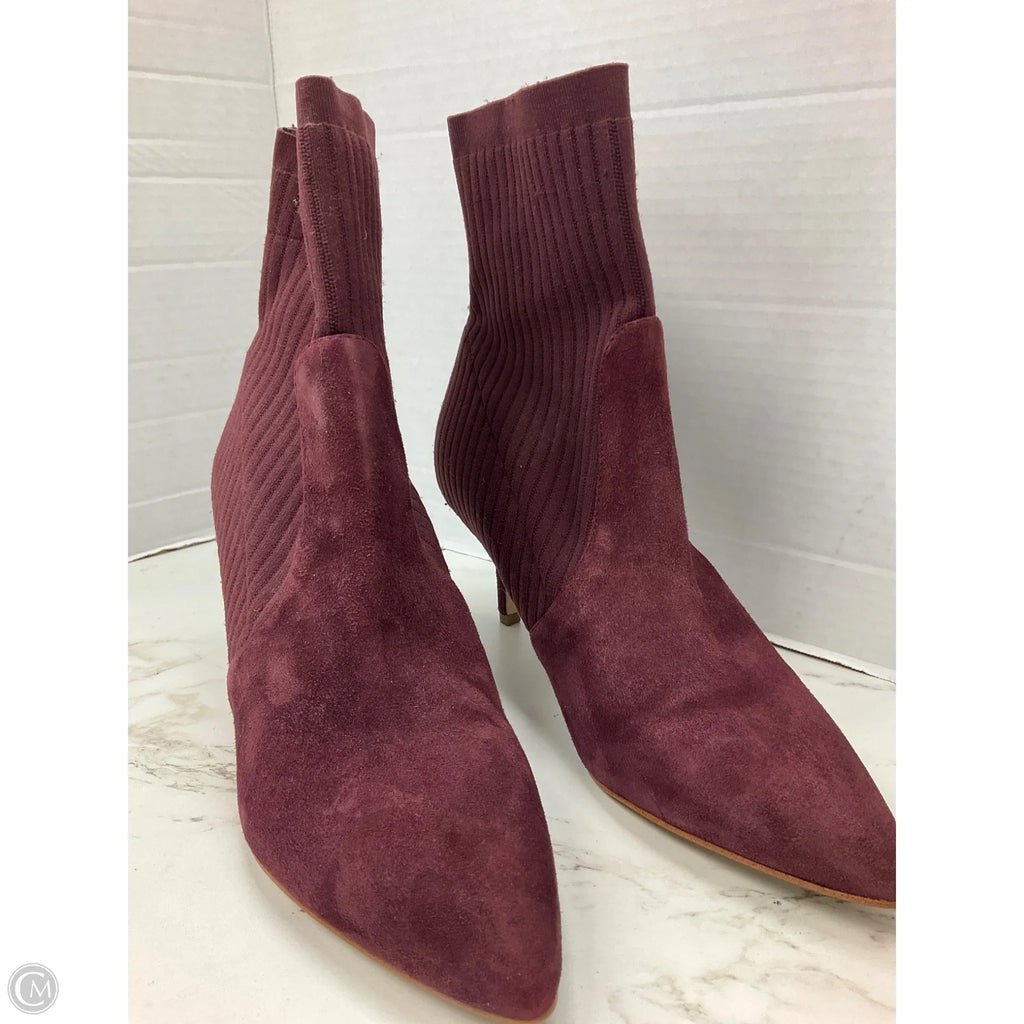 Boots Ankle Heels By Marc Fisher In Purple, Size: 8.5