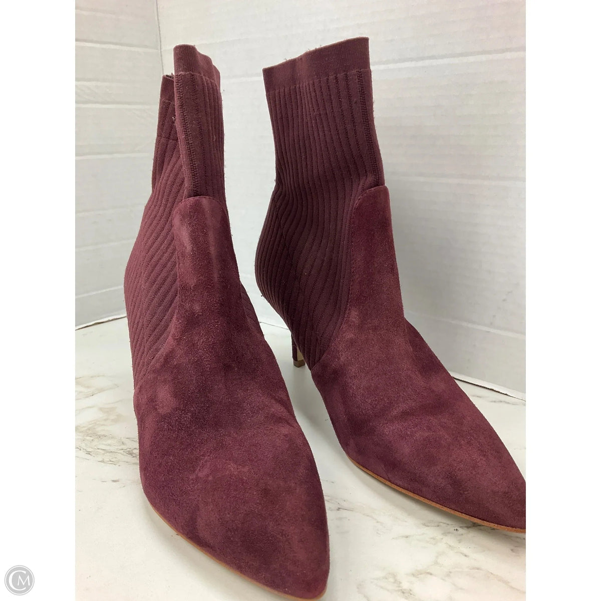 Boots Ankle Heels By Marc Fisher In Purple, Size: 8.5