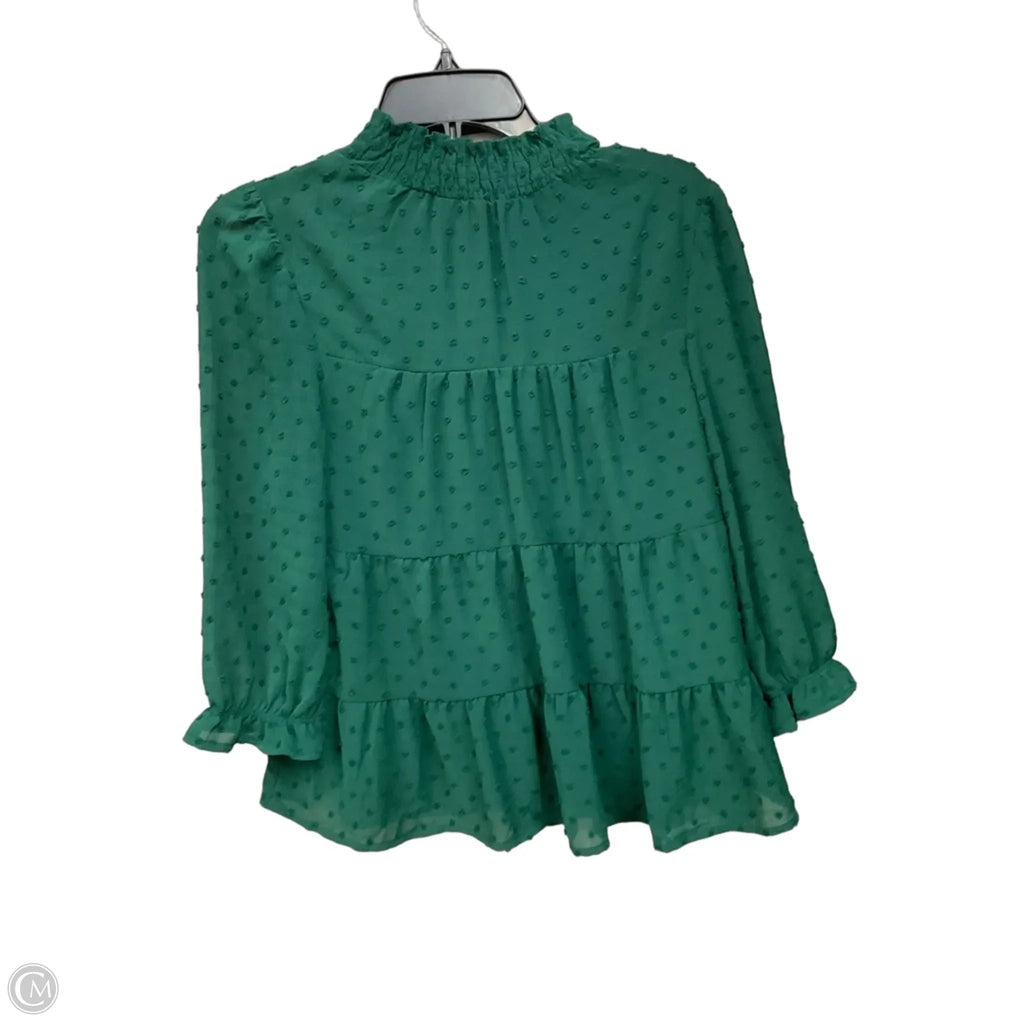 Top Long Sleeve By Monteau In Green, Size: L