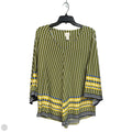 Top 3/4 Sleeve By Chicos In Blue & Yellow, Size: L