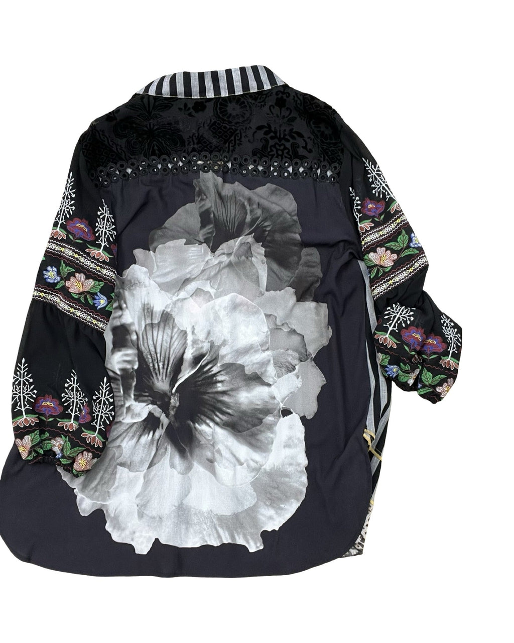 Blouse Ls By John Mark In Black, Size:Xl
