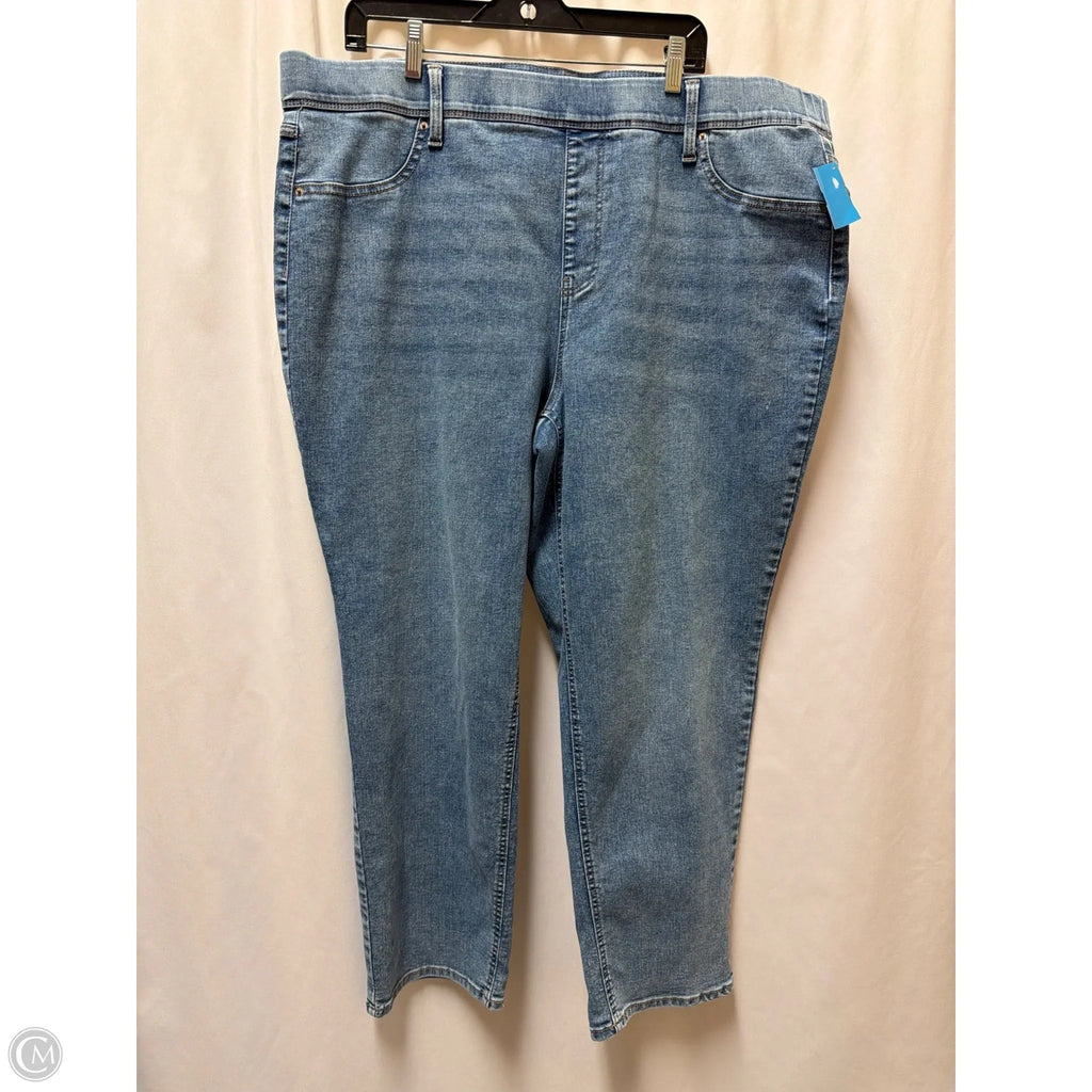 Jeans Straight By Terra & Sky In Blue Denim, Size: 2x