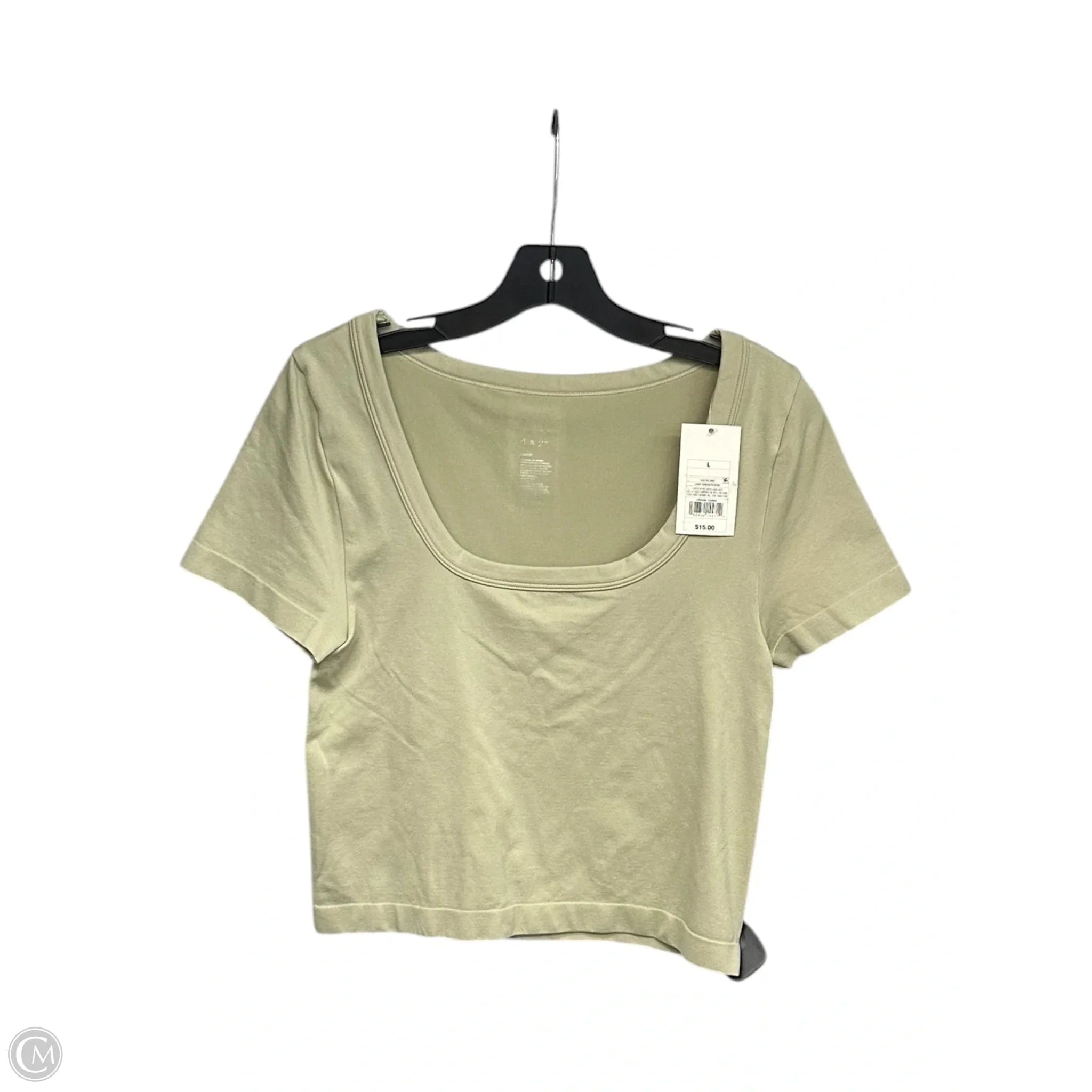 Top Short Sleeve Basic By A New Day In Green, Size: L