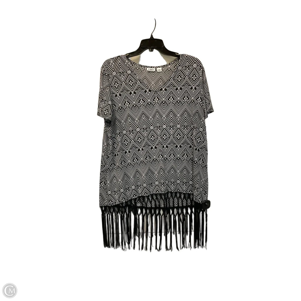 Top Short Sleeve By Cato In Black & White, Size: L