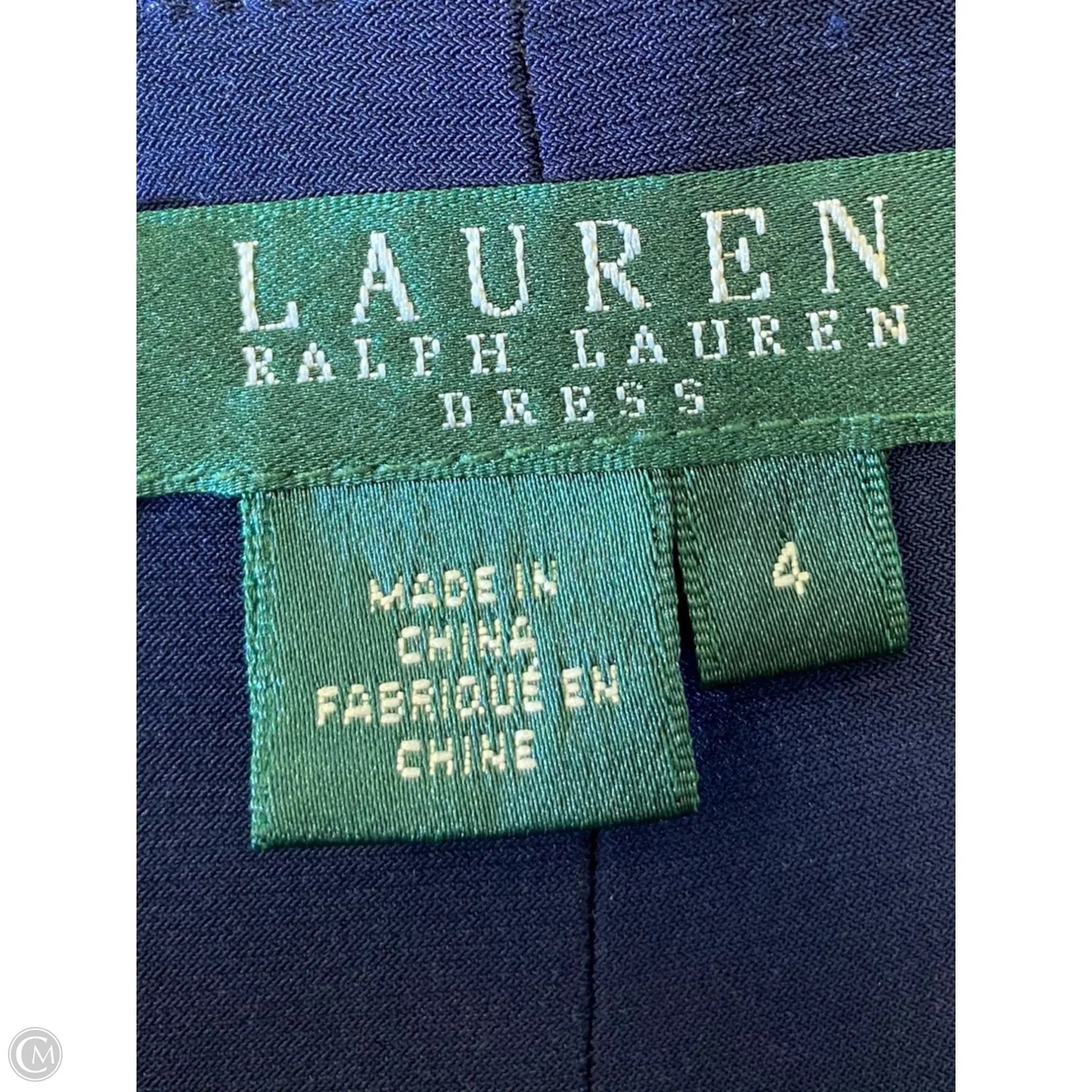 Dress Casual Midi By Lauren Brooke In Blue & Tan, Size: S
