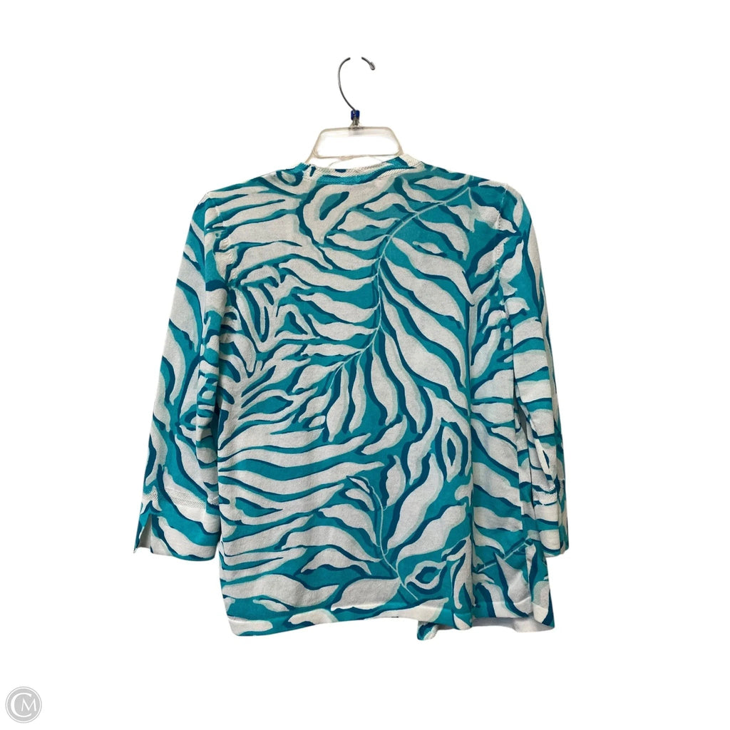 Cardigan By Chicos In Blue & White, Size: 0