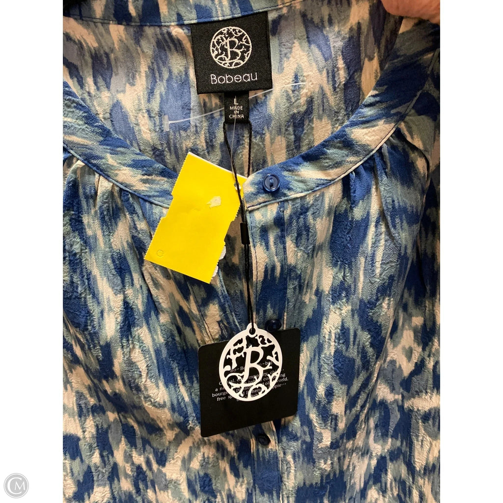 Top Long Sleeve By Bobeau In Blue, Size: L