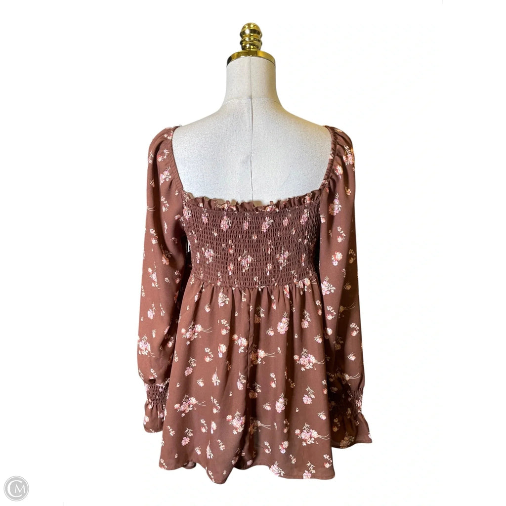Top Long Sleeve By J For Justify In Floral Print, Size: L