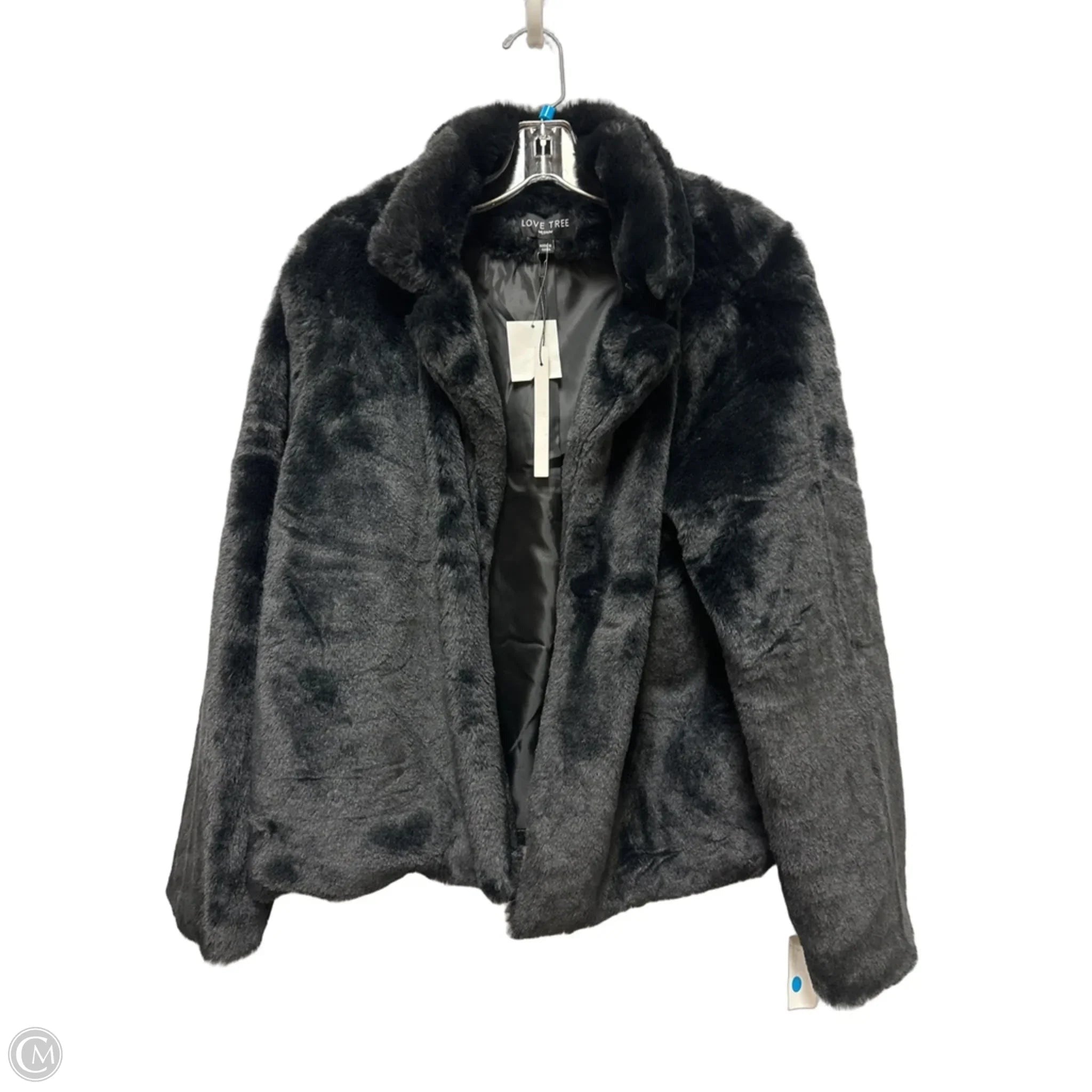 Jacket Faux Fur & Sherpa By Love Tree In Black, Size: M