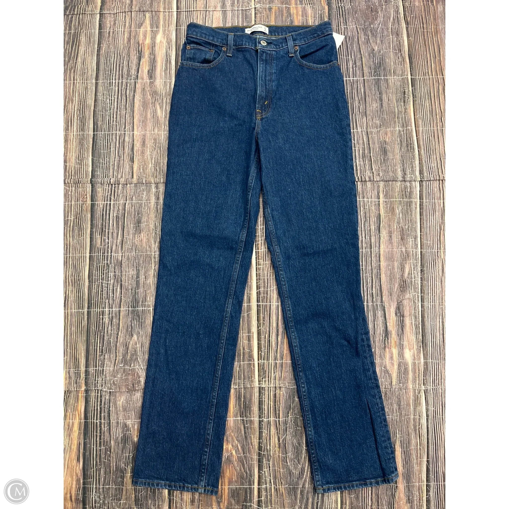 Jeans Straight By Abercrombie And Fitch In Blue Denim, Size: 4l