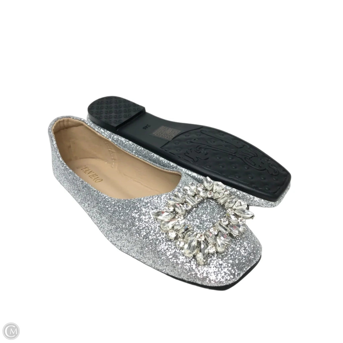 Shoes Flats By Clothes Mentor In Silver, Size: 8.5