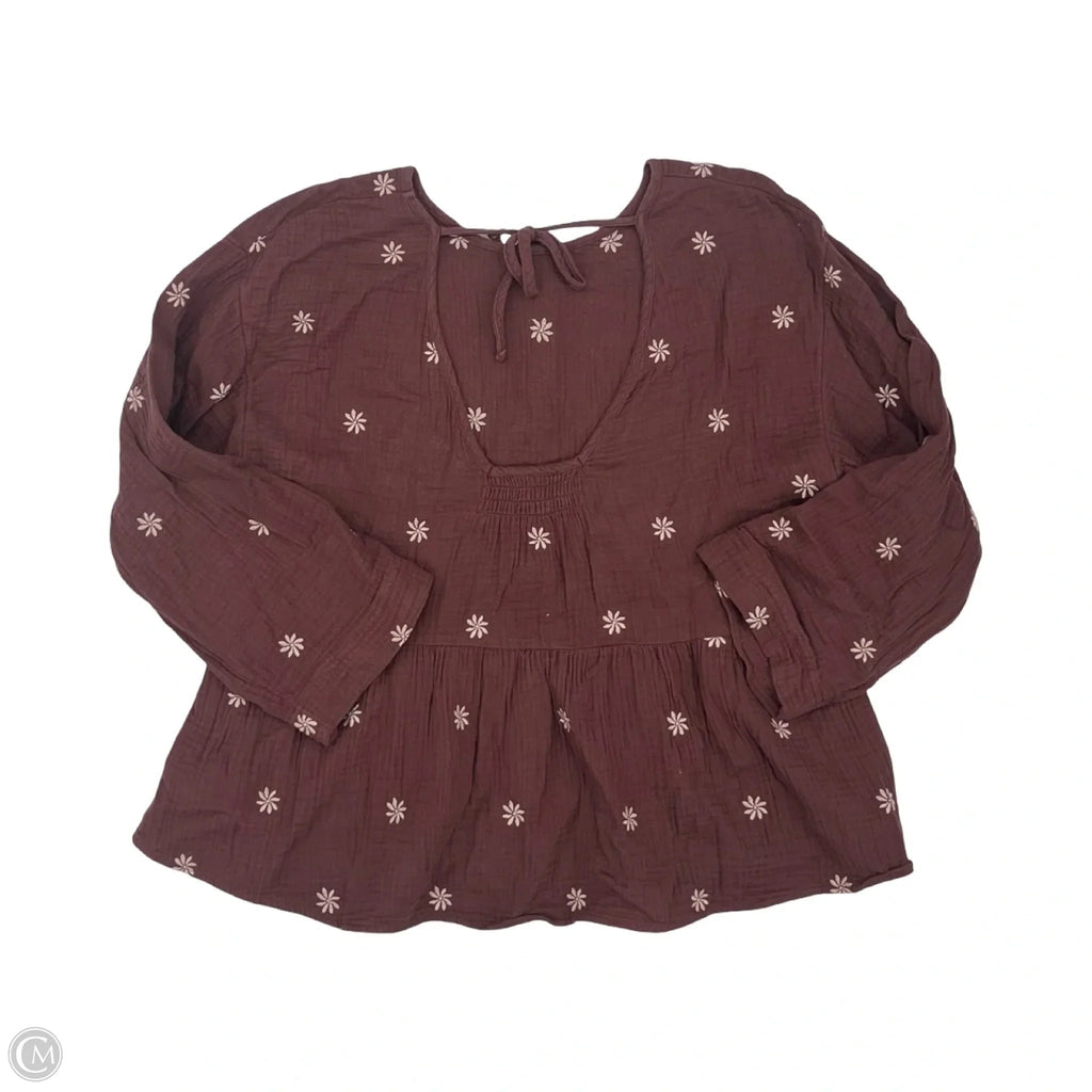 Top Long Sleeve By Madewell In Purple, Size: Xl