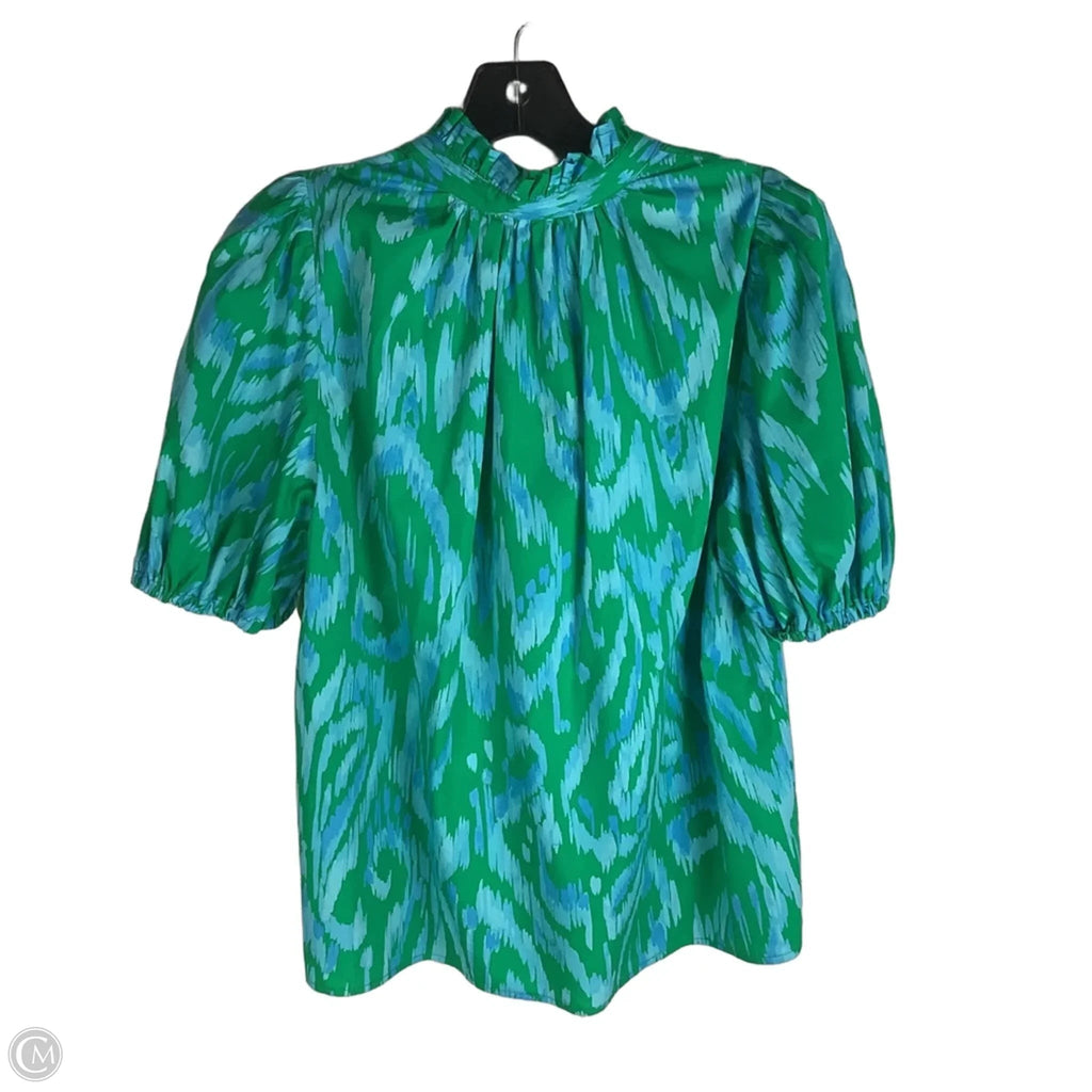 Top Short Sleeve By Sugar Lips In Blue & Green, Size: M