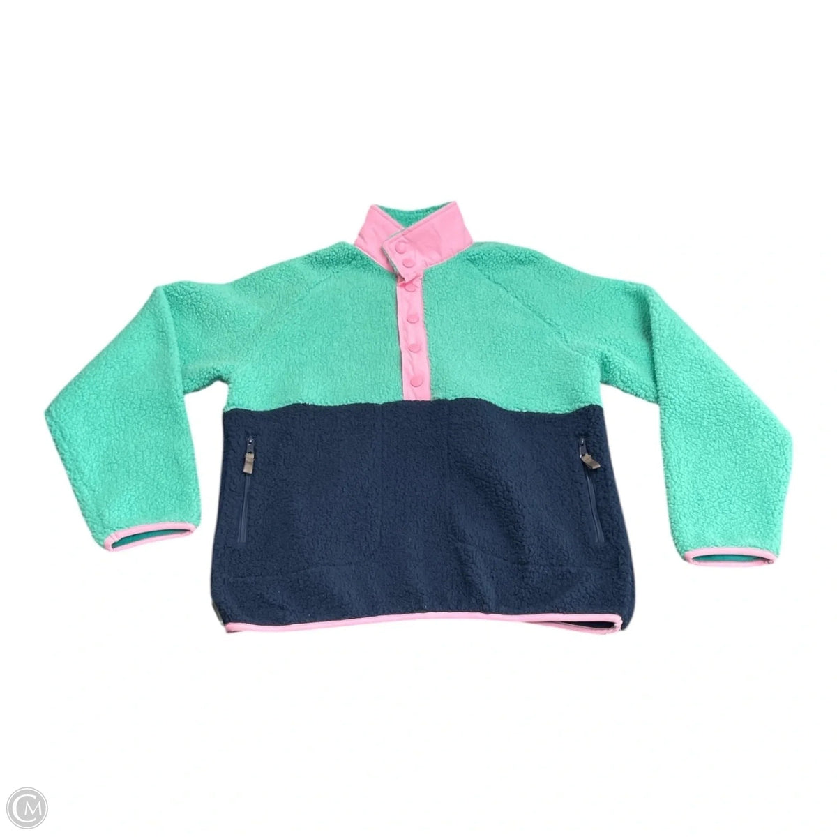 Jacket Fleece By Clothes Mentor In Green & Pink, Size: M