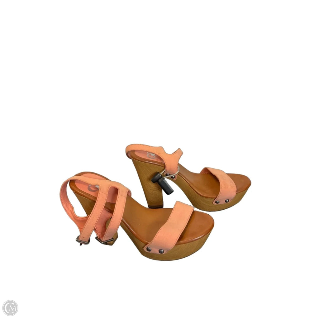 Sandals Heels Block By Gianni Bini In Pink, Size: 7
