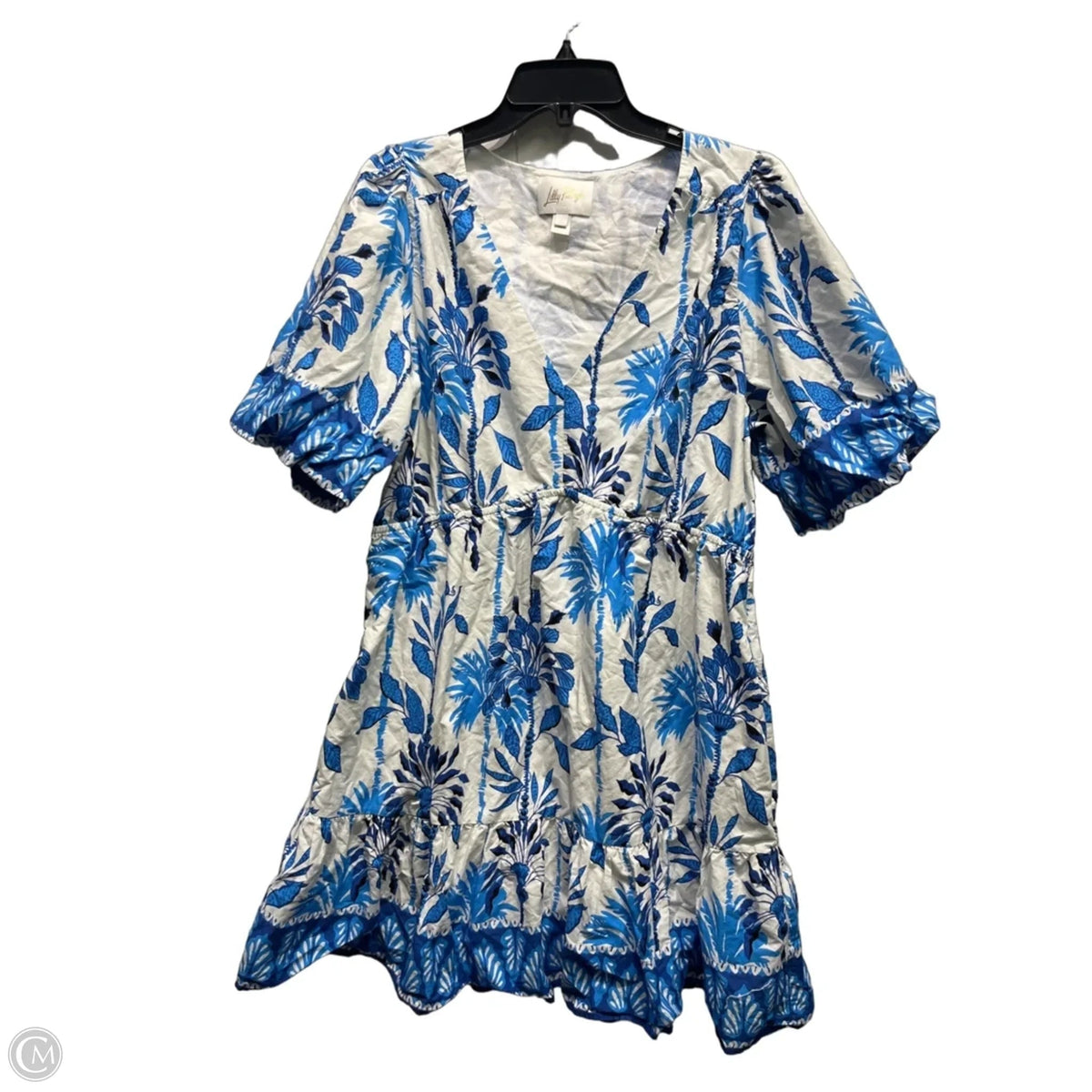 Dress Designer By Lilly Pulitzer In Blue & White, Size: 16