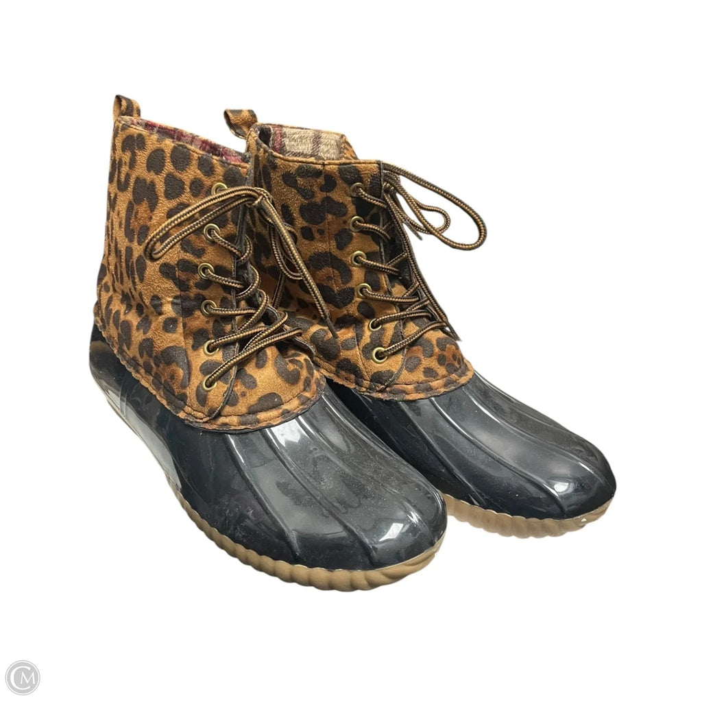 Boots Rain By Yoki In Animal Print, Size: 11