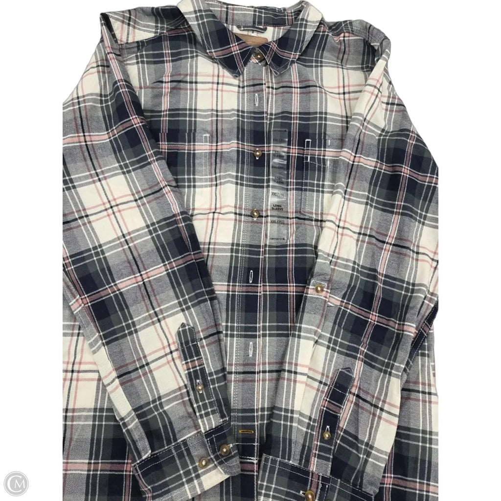 Top Long Sleeve By Carhartt In Plaid Pattern, Size: Xxl