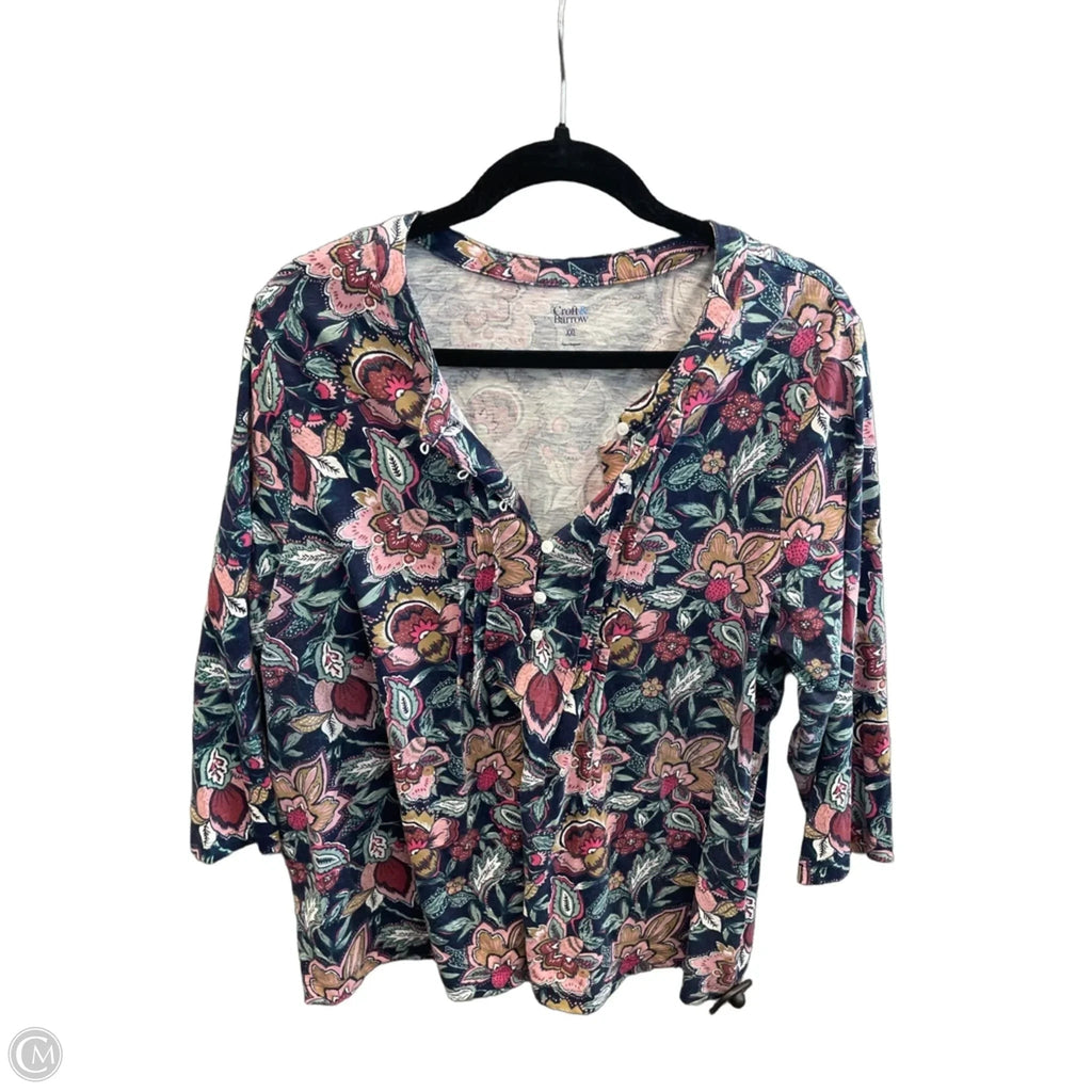 Top Long Sleeve By Croft And Barrow In Blue, Size: Xxl