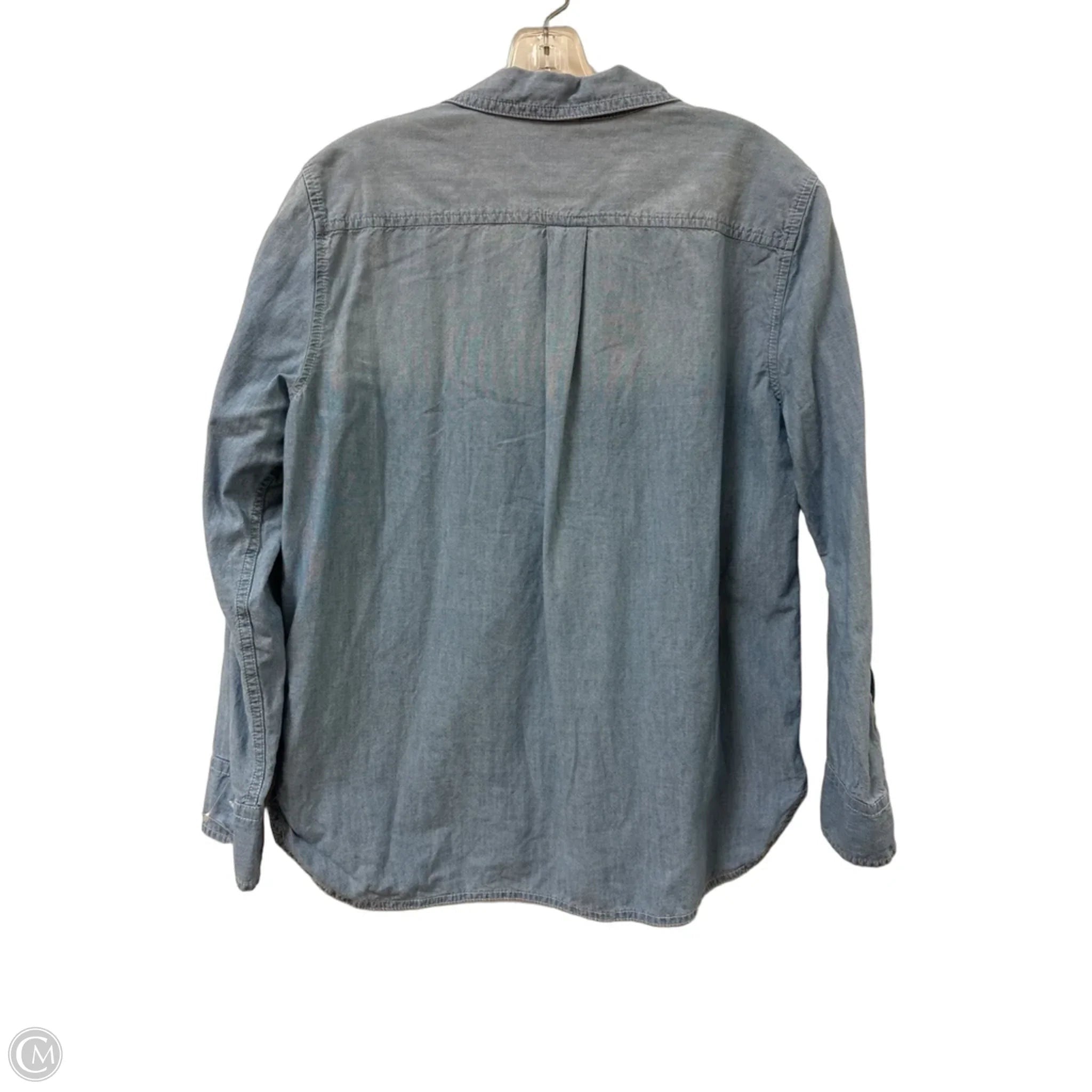 Top Long Sleeve By J. Crew In Blue Denim, Size: L