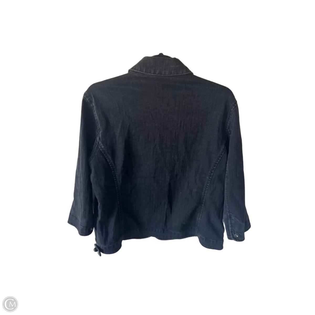 Jacket Denim By Chicos In Black Denim, Size: L