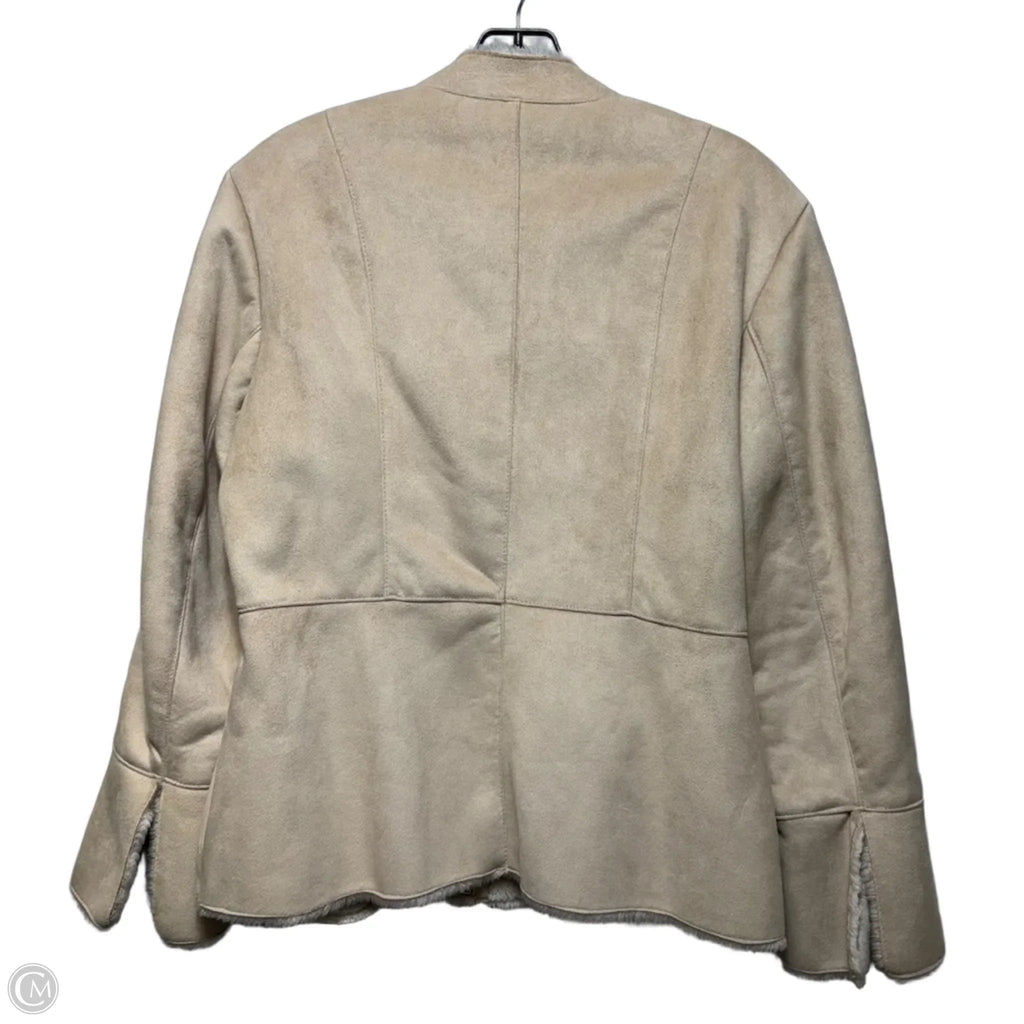 Coat Faux Fur & Sherpa By Alfani In Tan, Size: S