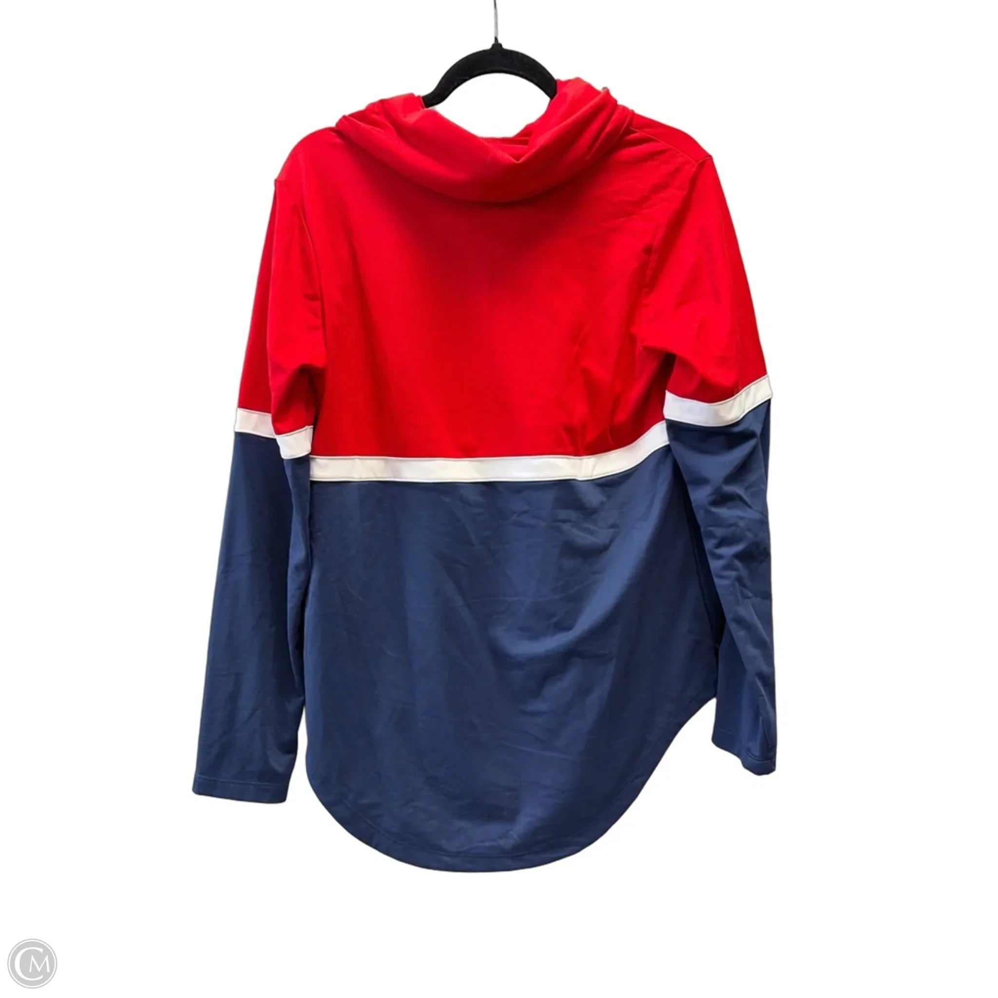 Sweatshirt Collar By Nike In Blue & Red & White, Size: L