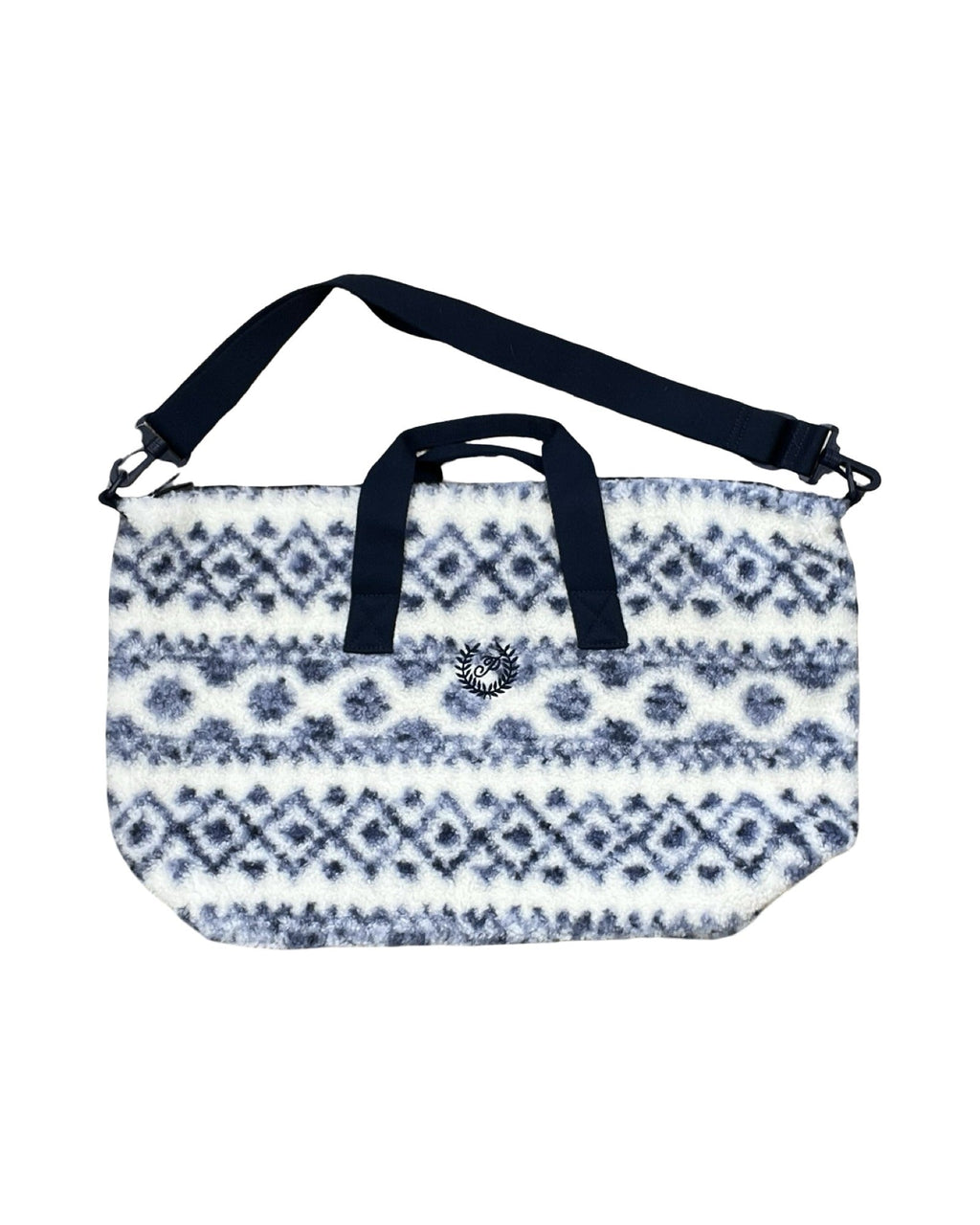 Tote By Clothes Mentor In Blue & White, Size:Large