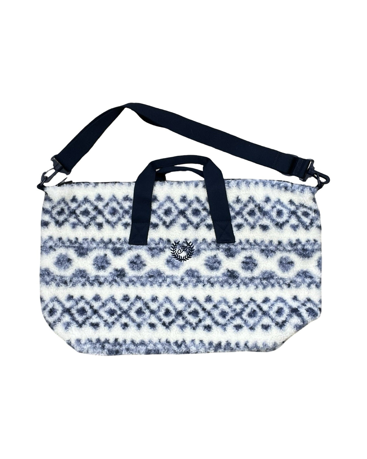 Tote By Clothes Mentor In Blue & White, Size:Large