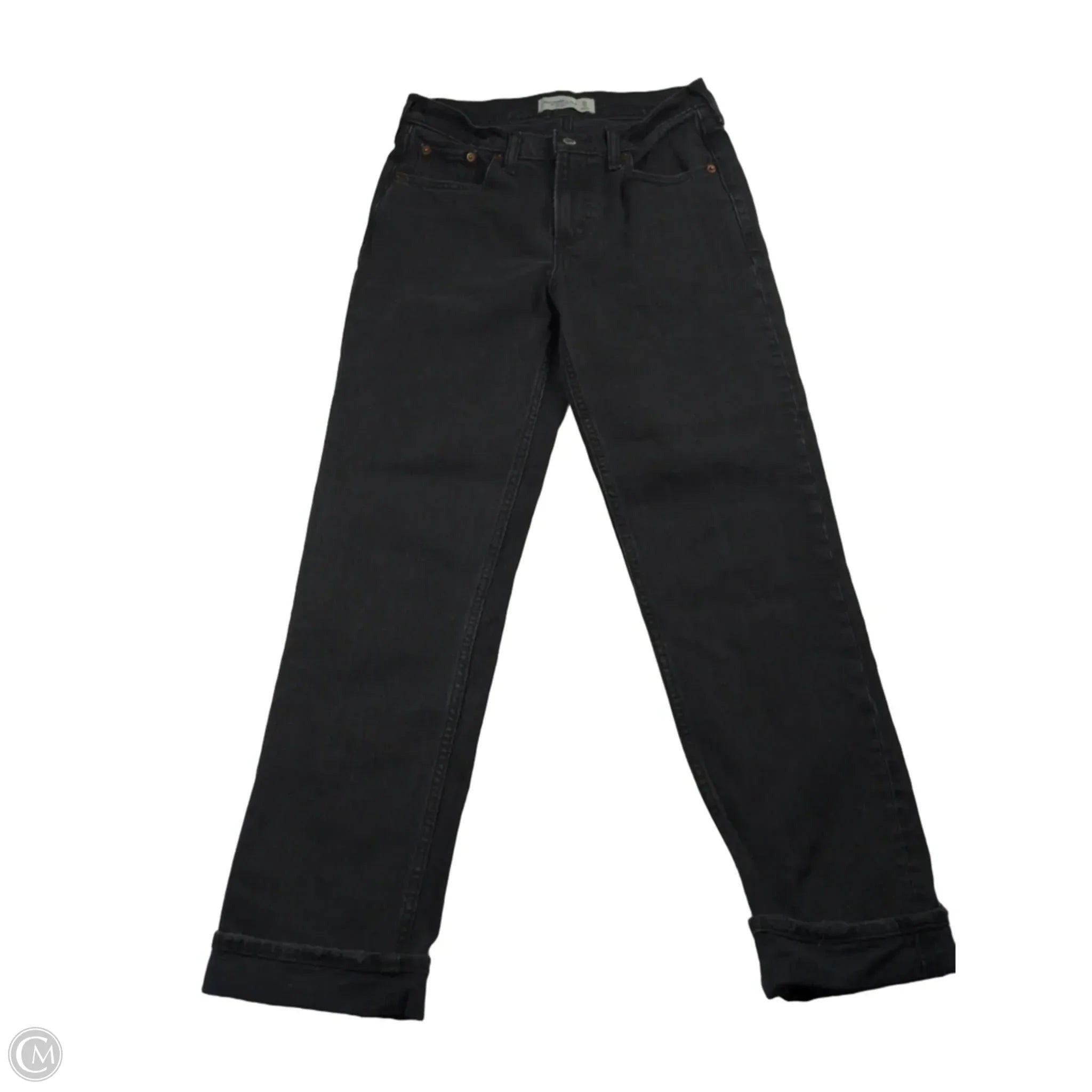 Jeans Straight By Abercrombie And Fitch In Black, Size: 26