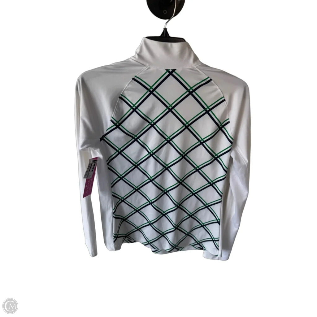 Athletic Top Long Sleeve Collar By Lady Hagen In Green & White, Size: S