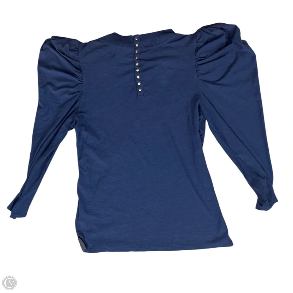 Top Long Sleeve By Anthropologie In Navy, Size: M