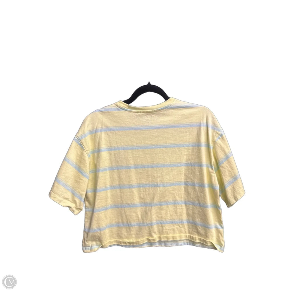 Top Short Sleeve By Scoop In Blue & Yellow, Size: S