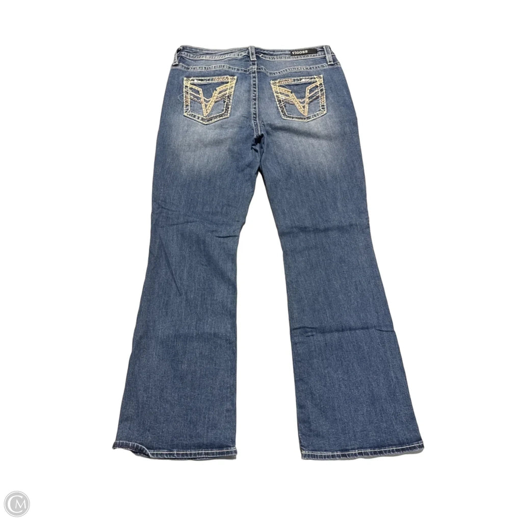 Jeans Boot Cut By Vigoss In Blue Denim, Size: 14