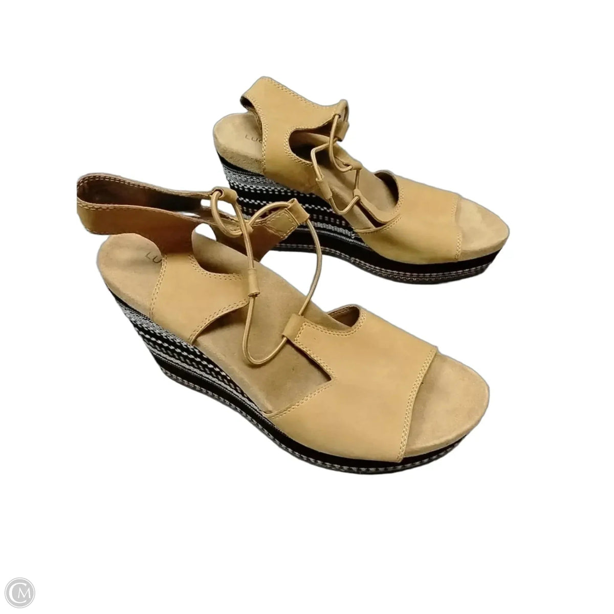Shoes Heels Wedge By Lucky Brand In Brown, Size: 7.5
