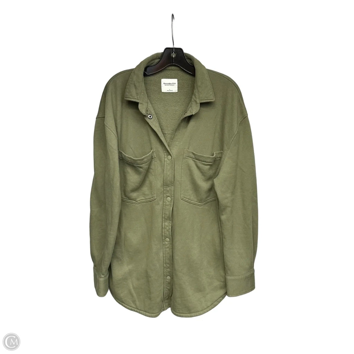 Jacket Shirt By Abercrombie And Fitch In Green, Size: L