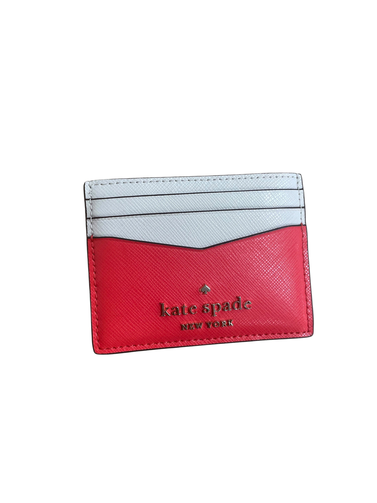 Id/Card Holder Designer By Kate Spade In Cream & Red