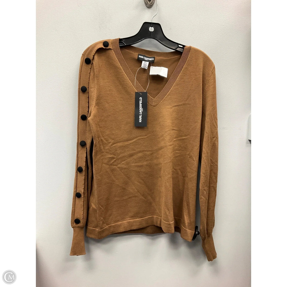 Sweater Designer By Karl Lagerfeld In Brown, Size: M