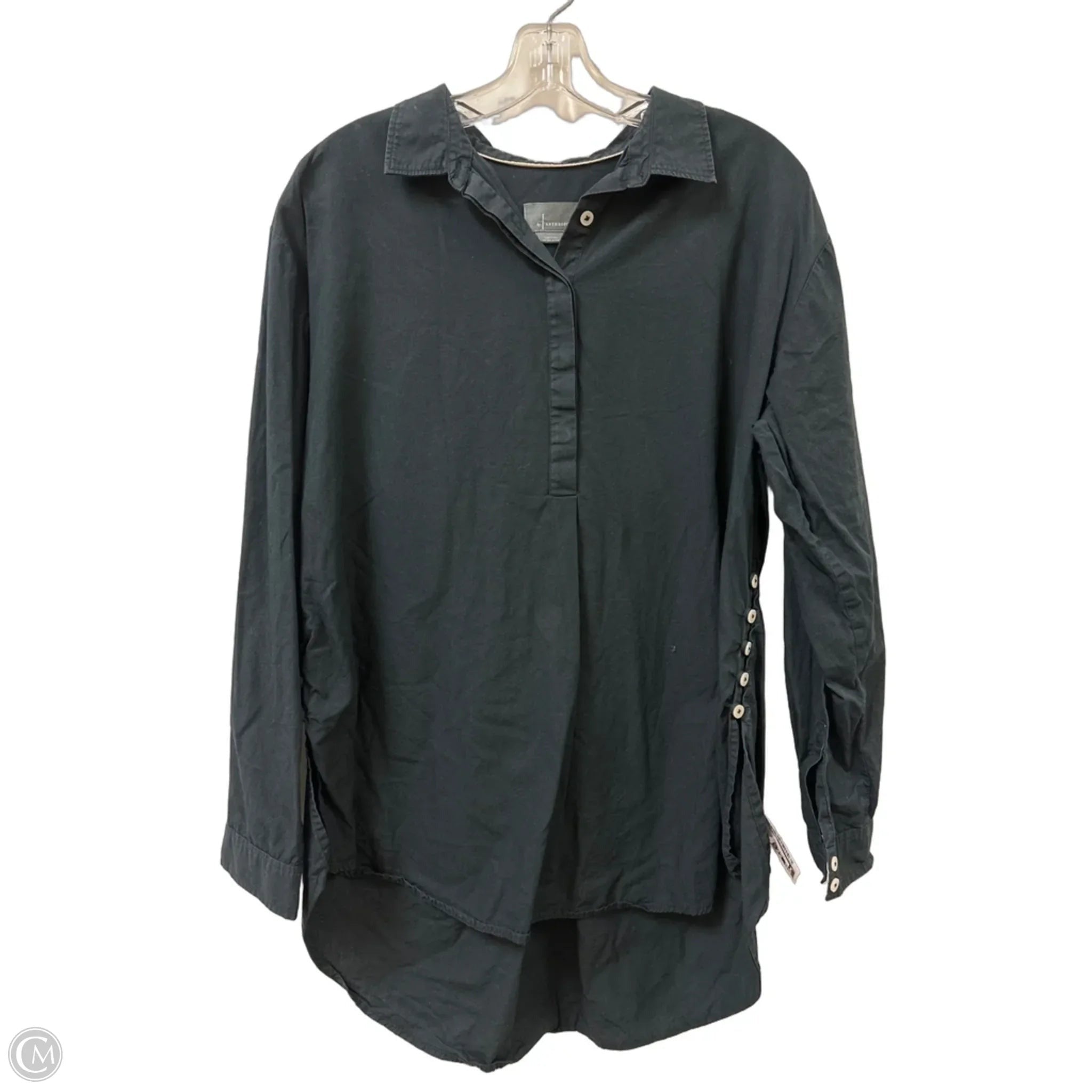 Tunic Long Sleeve By Anthropologie In Black, Size: M