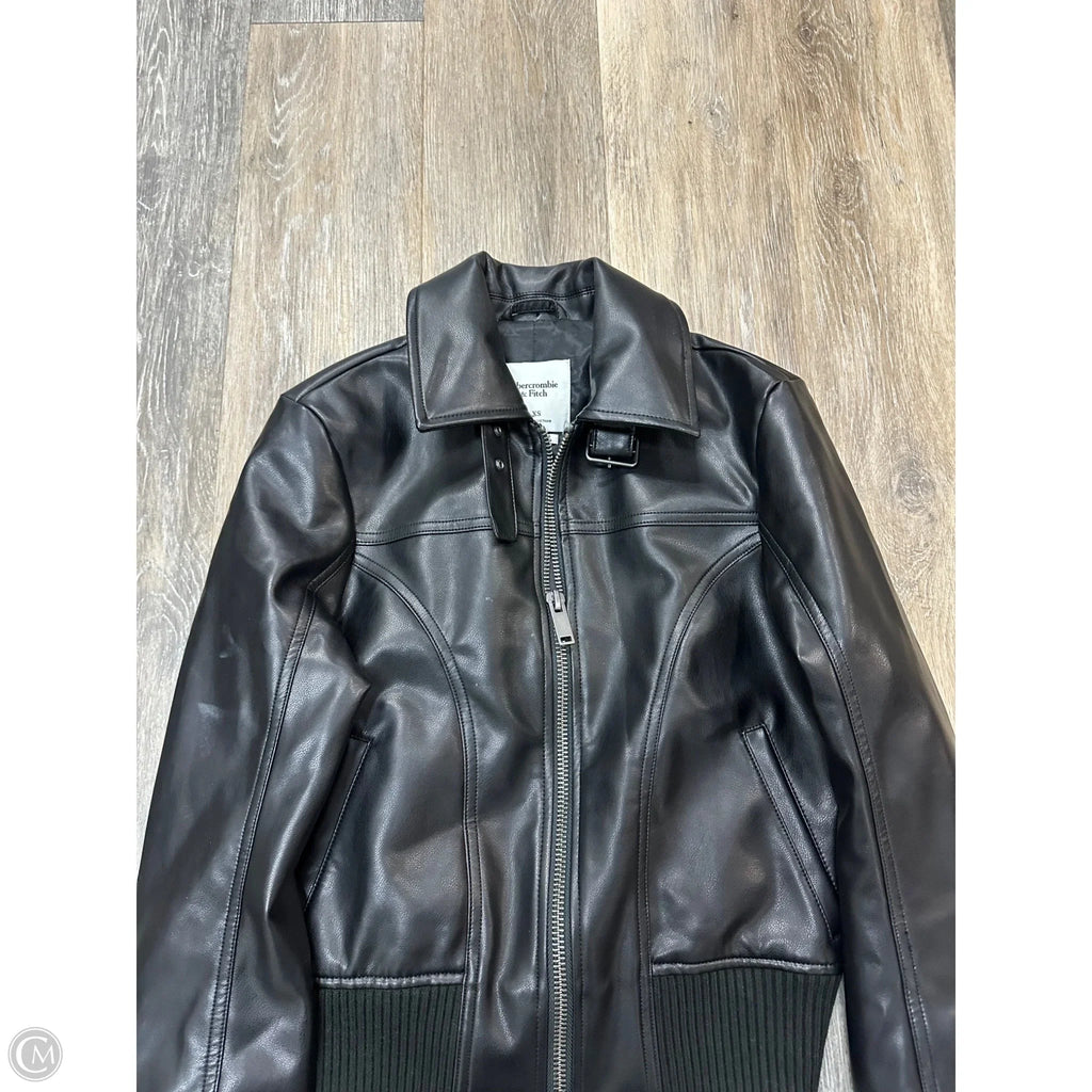 Jacket Moto By Abercrombie And Fitch In Black, Size: Xs