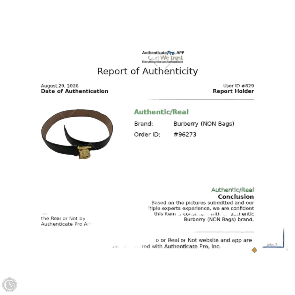 Belt Luxury Designer By Burberry