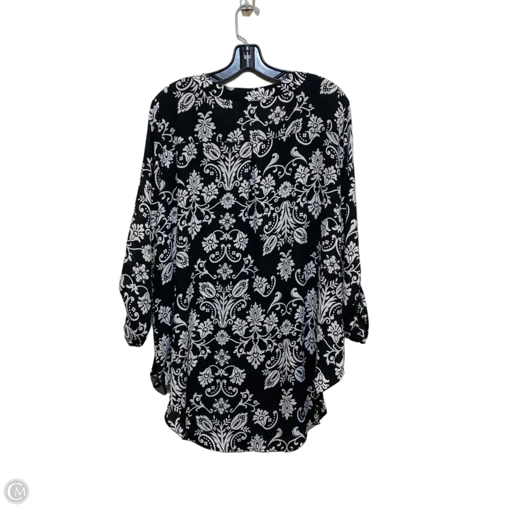 Top Long Sleeve By Cato In Black, Size: Xl