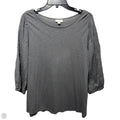 Embroidered Sleeve Top 3/4 Sleeve By J. Jill In Grey, Size: M