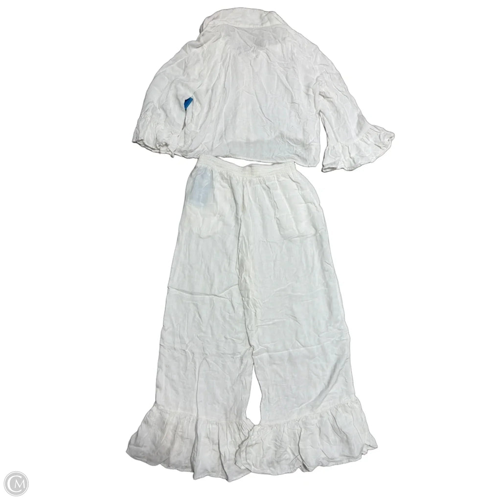 Pajamas 2pc By Anthropologie In White, Size: S/M