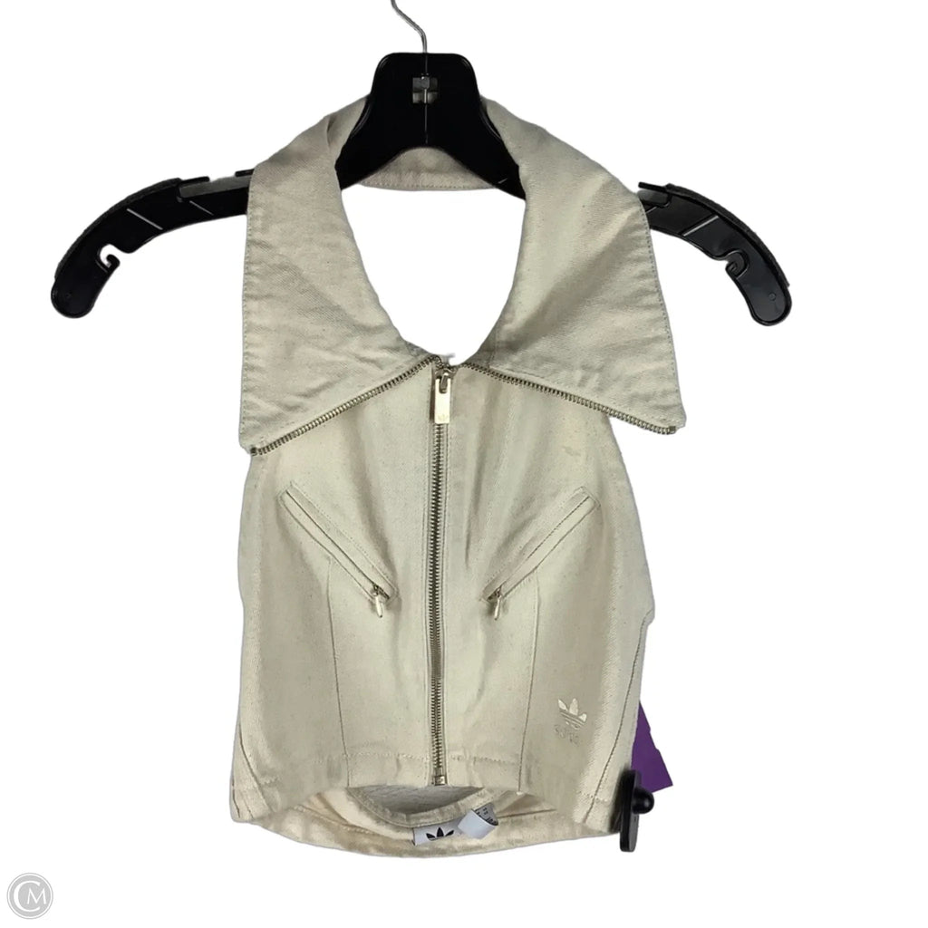 Top Sleeveless By Adidas In Cream Denim, Size: Xs