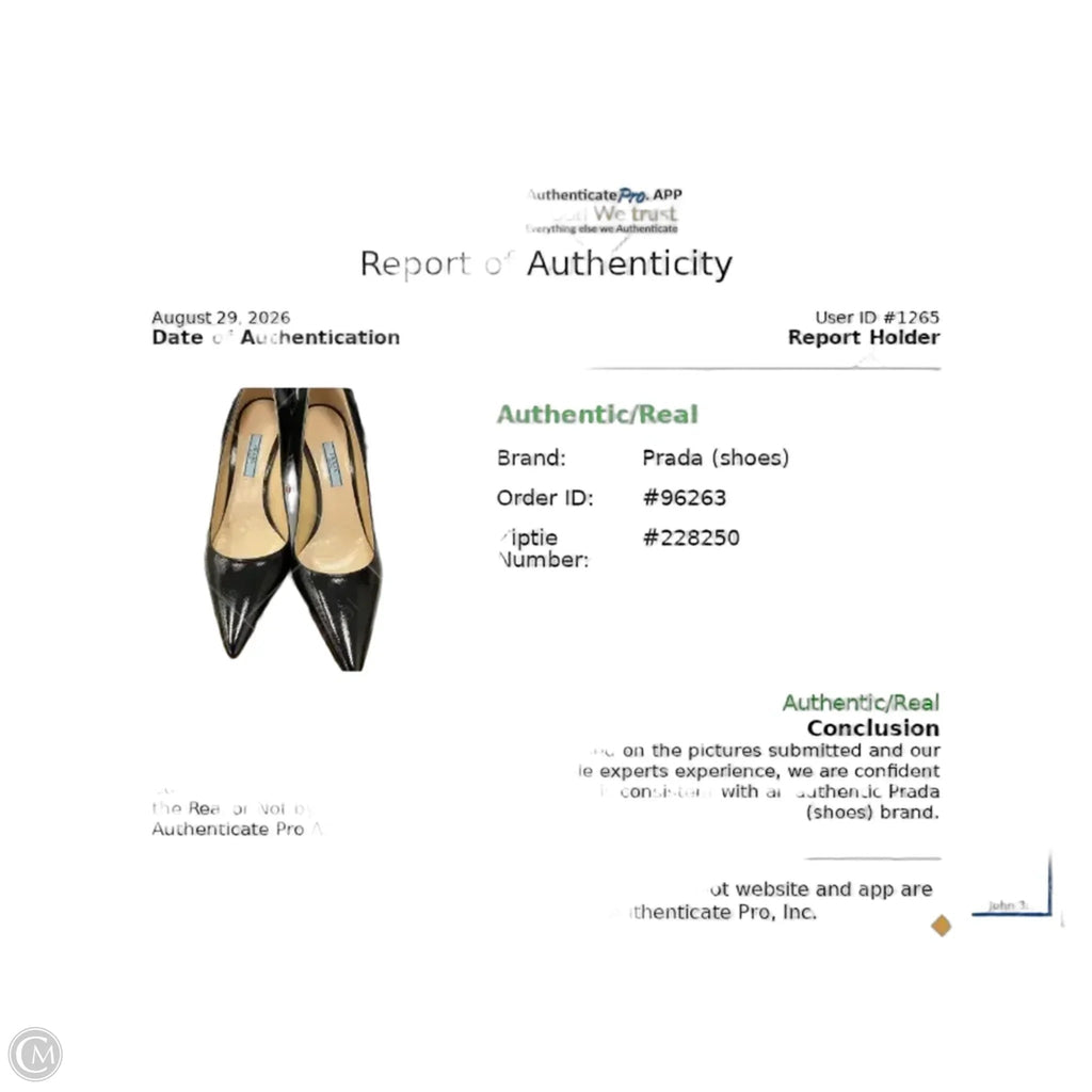 Shoes Luxury Designer By Prada In Black, Size: 8