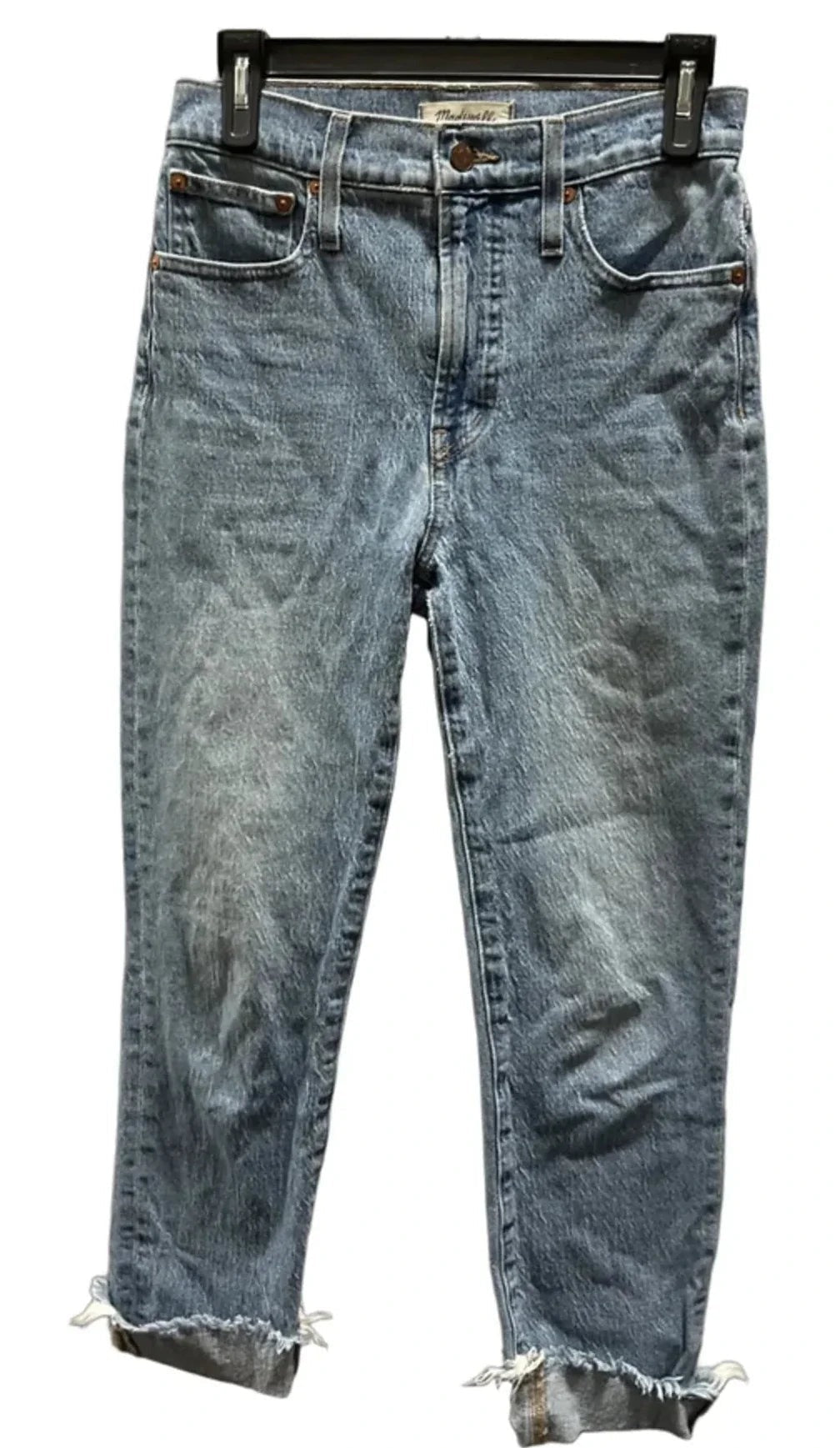 Jeans Straight By Madewell In Blue Denim, Size: 4