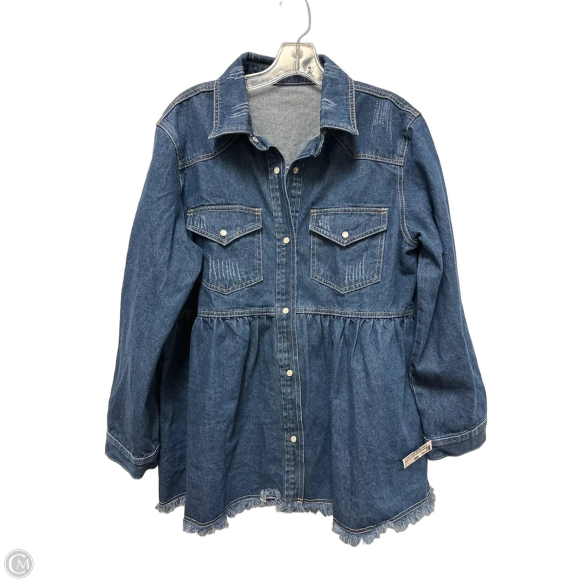 Dress Casual Short By Clothes Mentor In Blue Denim, Size: L