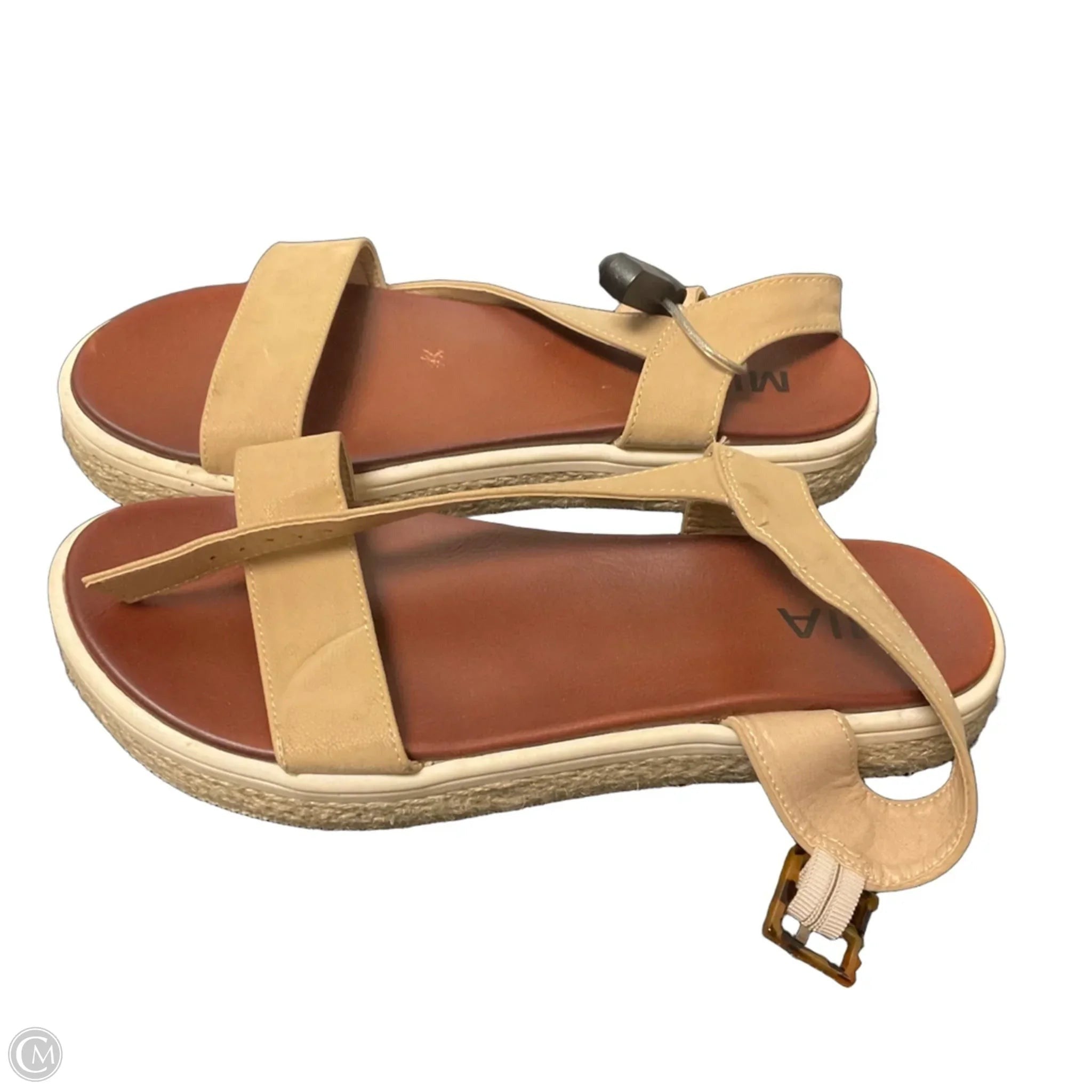 Sandals Flats By Mia In Tan, Size: 9.5